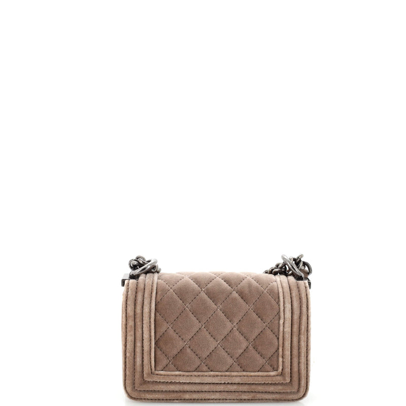 Chanel Boy Flap Bag Quilted Velvet Mini