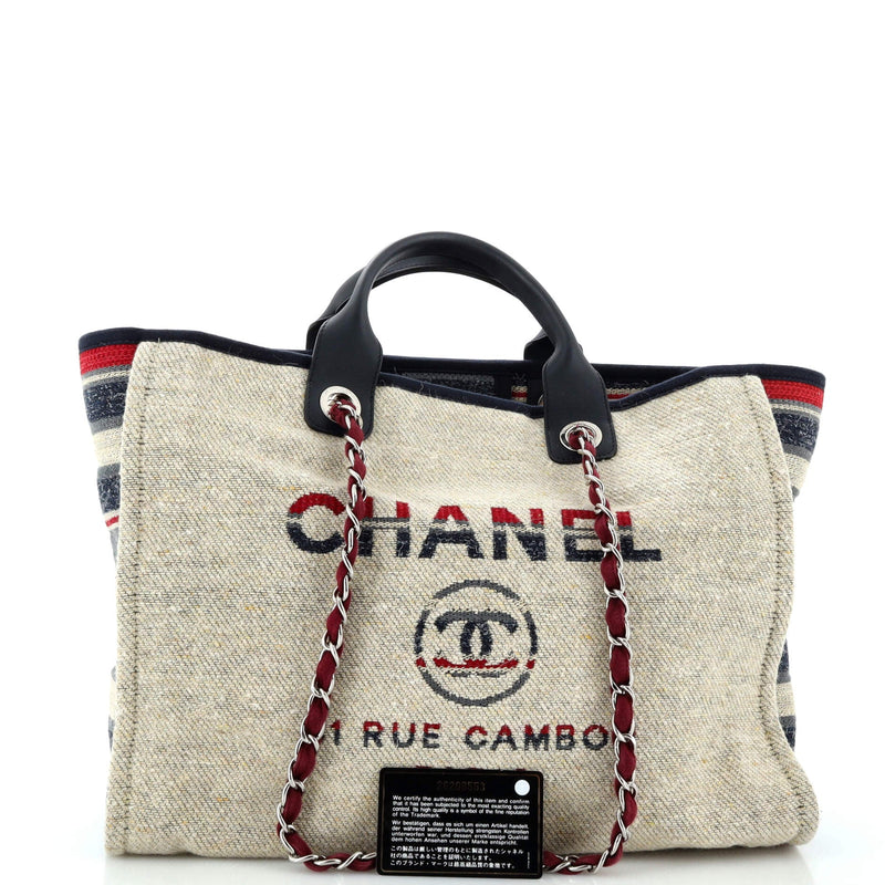 Chanel Deauville Tote Canvas With