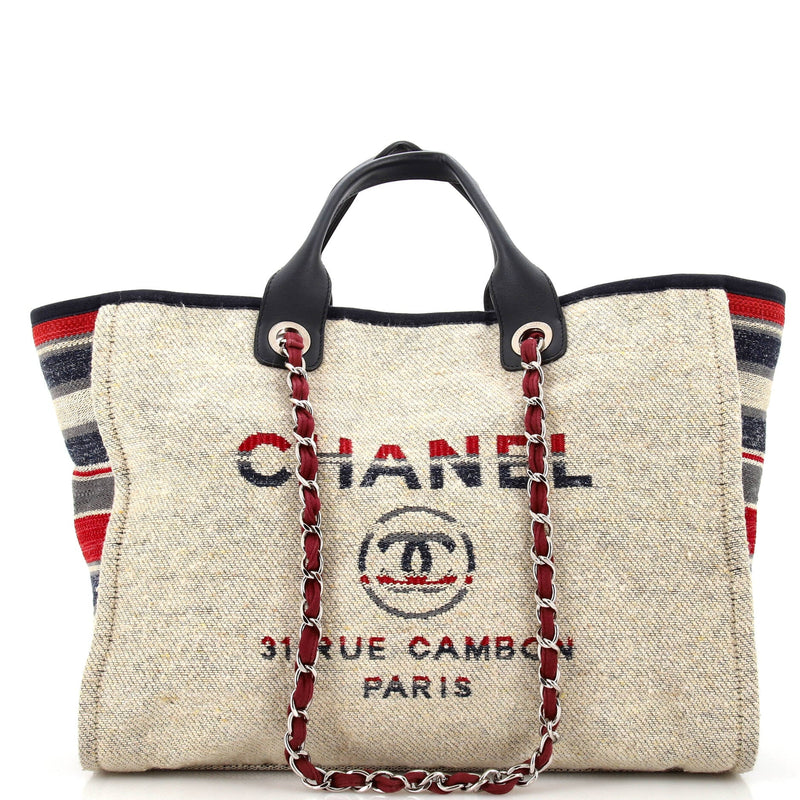 Chanel Deauville Tote Canvas With