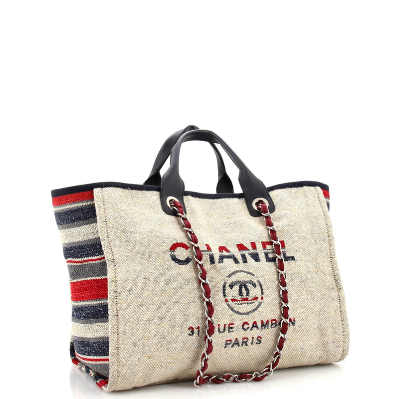 Chanel Deauville Tote Canvas With