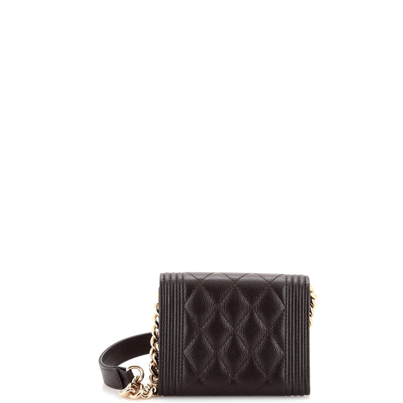 Chanel Boy Flap Card Holder On Chain