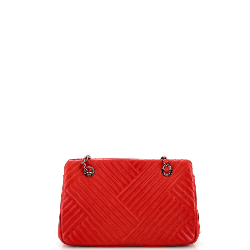 Chanel Cc Crossing Tote Chevron Lambskin