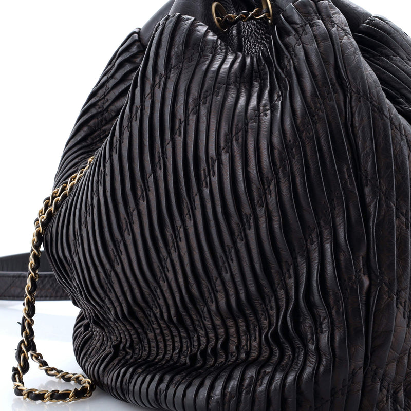 Chanel Coco Pleats Drawstring Bag