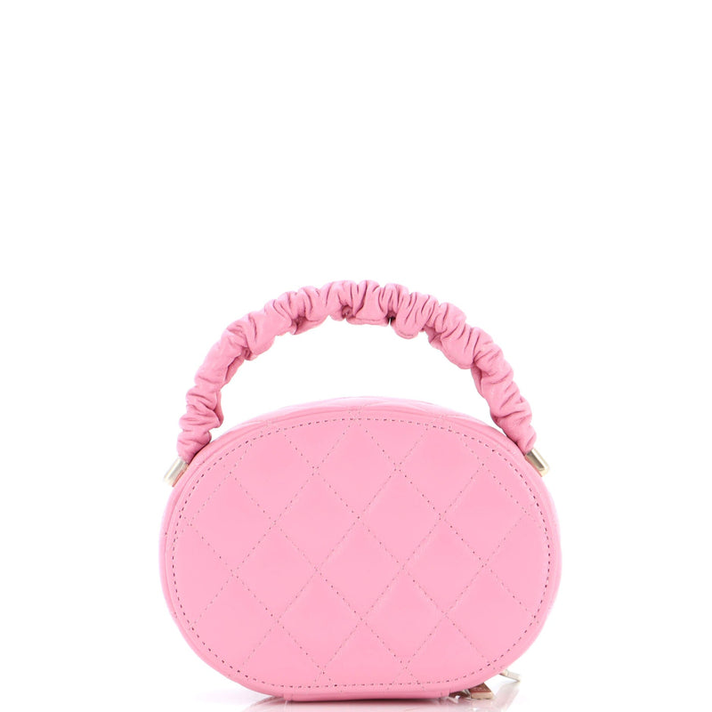 Chanel Cc Ruched Oval Top Handle Quilted