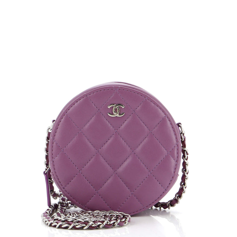 Chanel Round Clutch With Chain Quilted