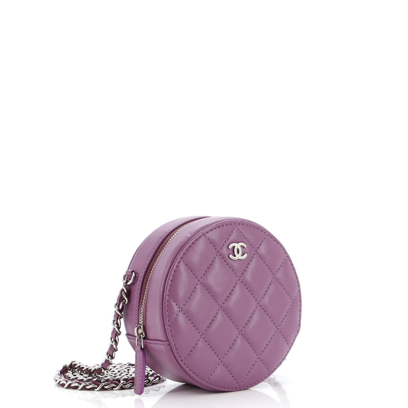 Chanel Round Clutch With Chain Quilted