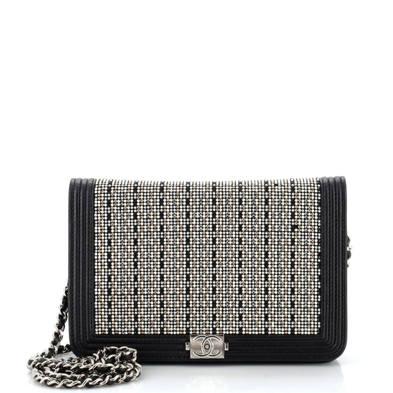 Chanel Boy Wallet On Chain Strass