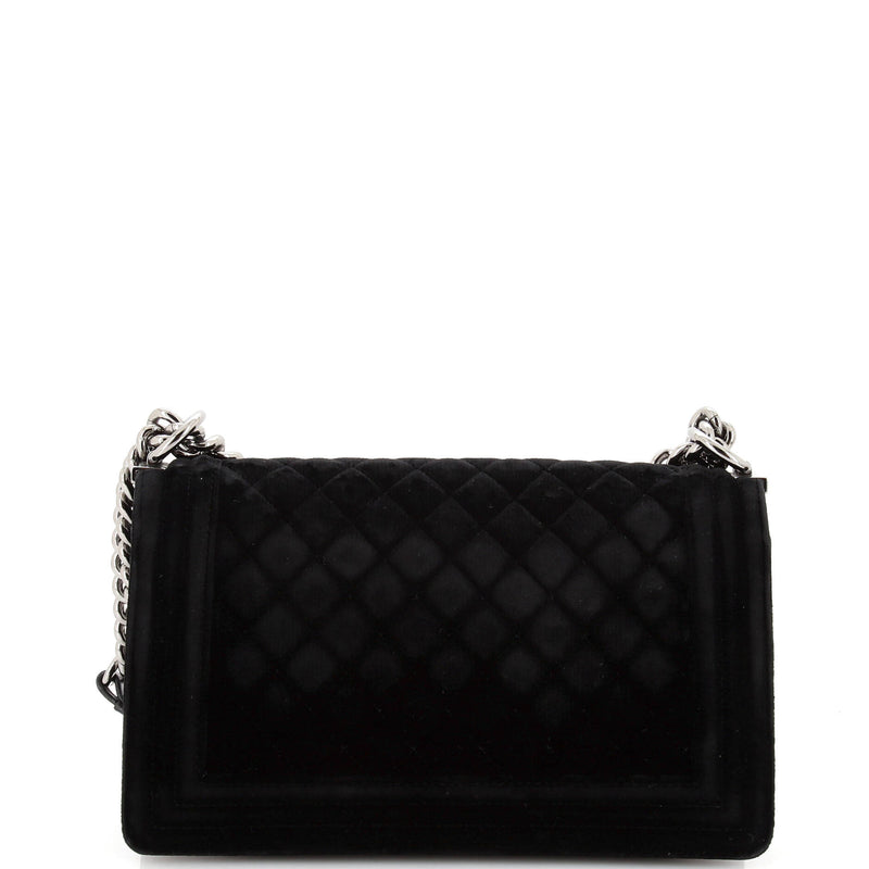 Chanel Boy Flap Bag Quilted Velvet Old