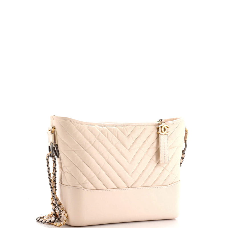 Chanel Gabrielle Hobo Chevron Aged