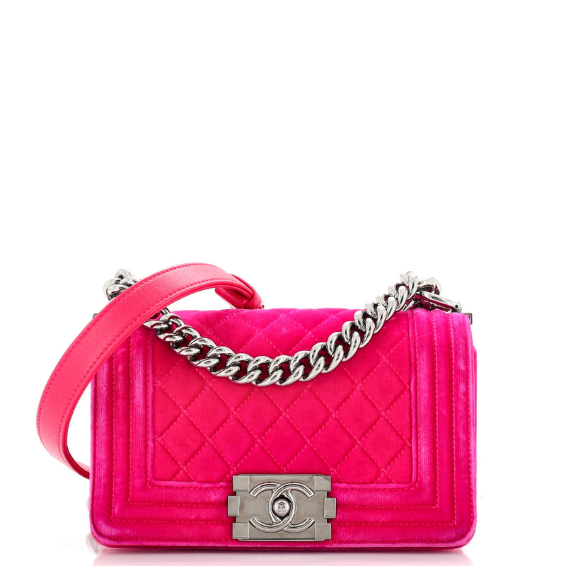 Chanel Boy Flap Bag Quilted Velvet Small