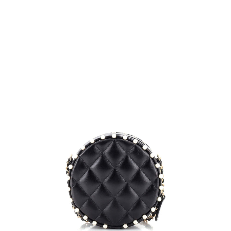 Chanel Round Clutch With Chain Quilted