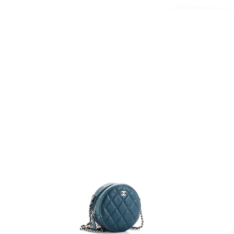 Chanel Round Clutch With Chain Quilted