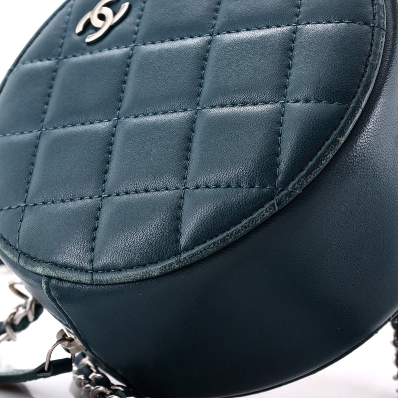 Chanel Round Clutch With Chain Quilted