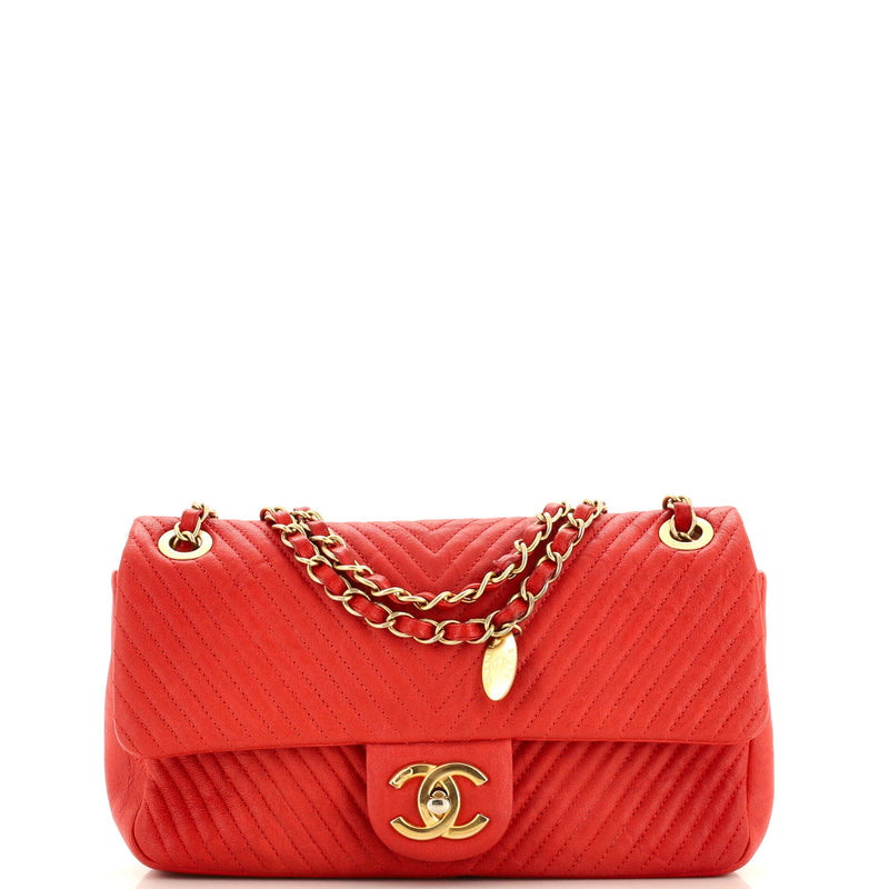 Chanel Medallion Charm Flap Bag Chevron