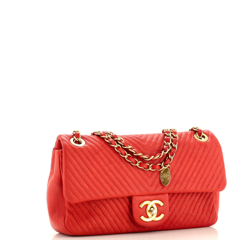 Chanel Medallion Charm Flap Bag Chevron