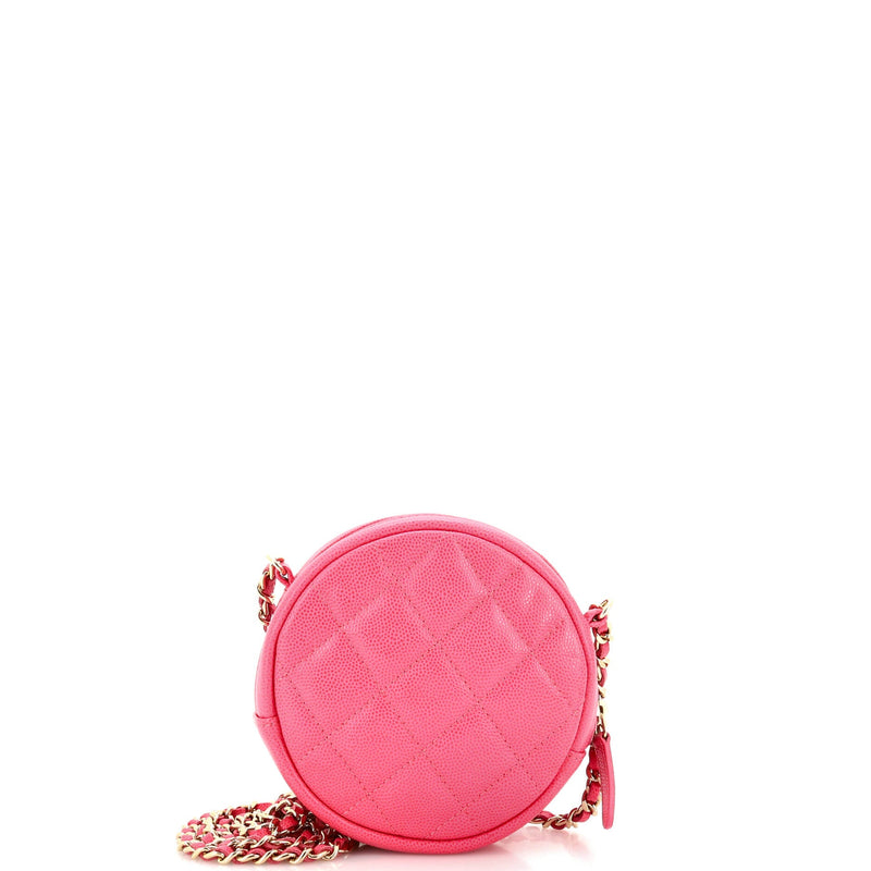 Chanel Round Clutch With Chain Quilted