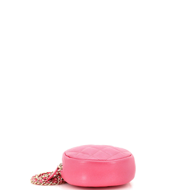 Chanel Round Clutch With Chain Quilted