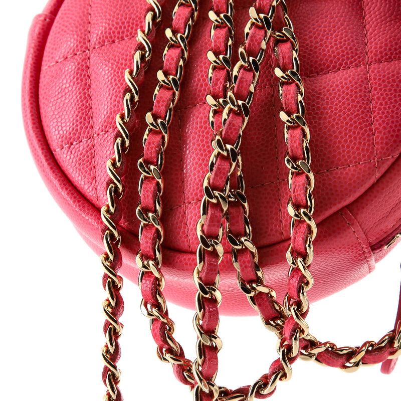 Chanel Round Clutch With Chain Quilted