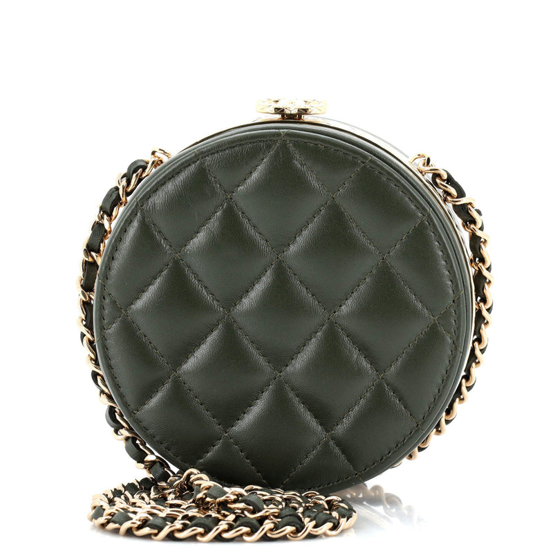 Chanel Cc Frame Round Clutch With Chain