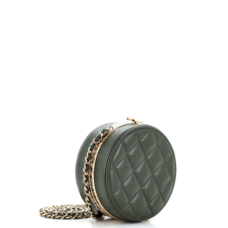 Chanel Cc Frame Round Clutch With Chain