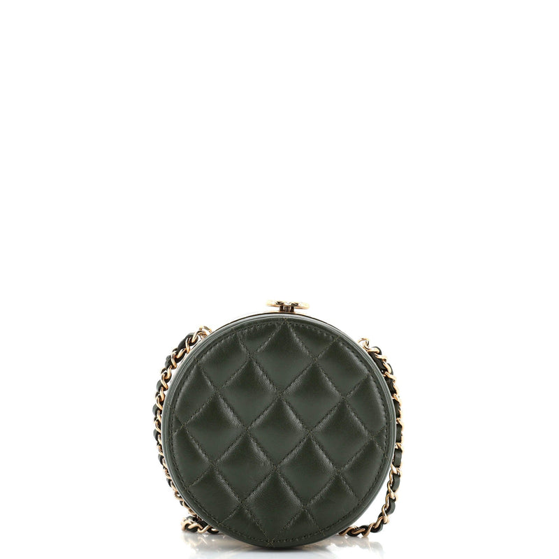 Chanel Cc Frame Round Clutch With Chain