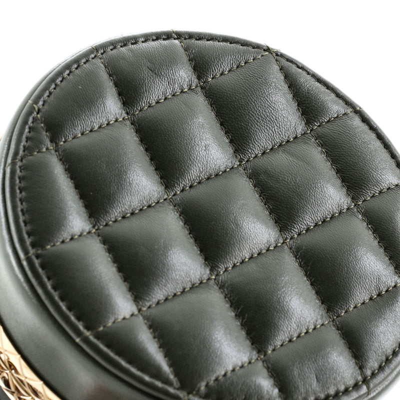 Chanel Cc Frame Round Clutch With Chain