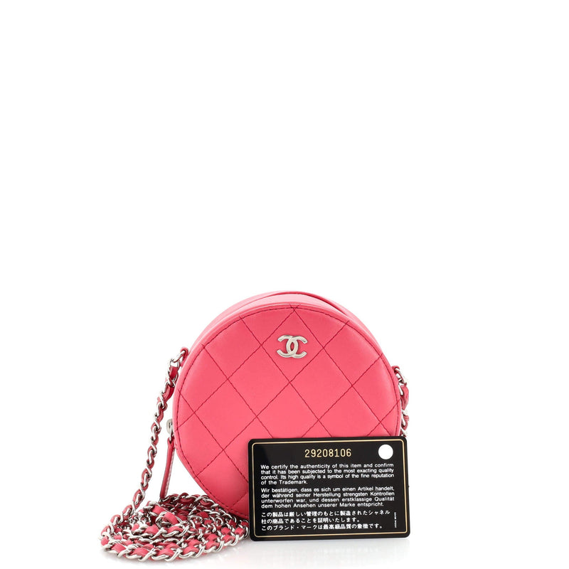 Chanel Round Clutch With Chain Quilted