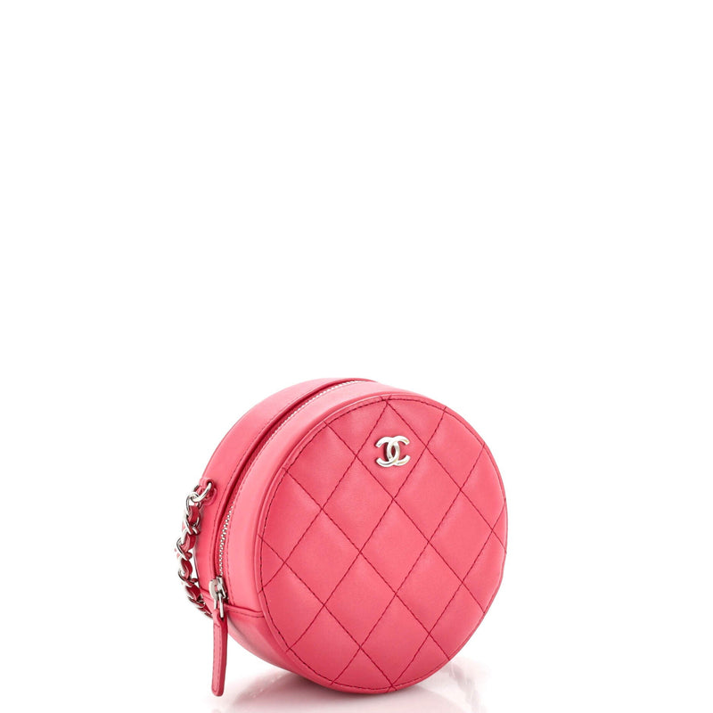 Chanel Round Clutch With Chain Quilted