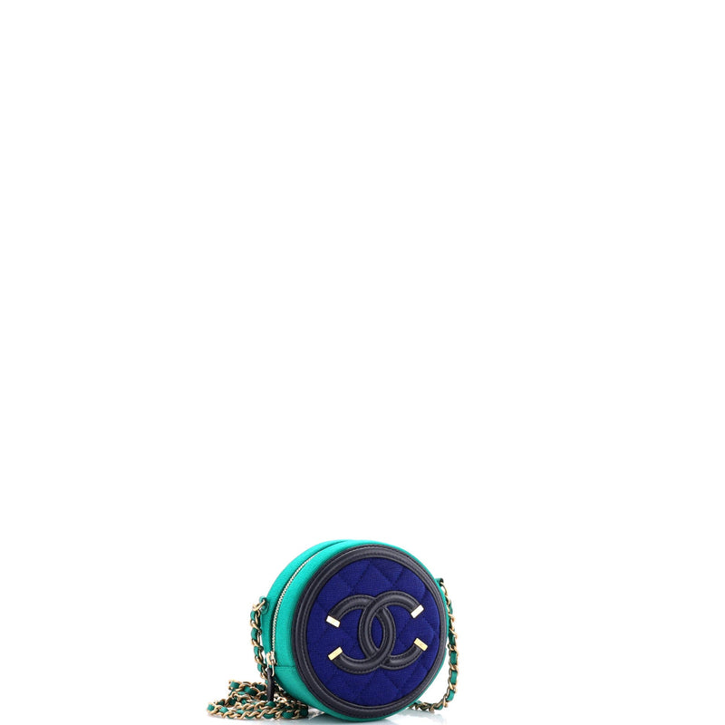 Chanel Filigree Round Clutch With Chain