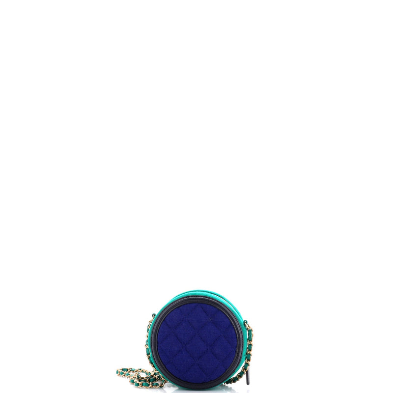 Chanel Filigree Round Clutch With Chain