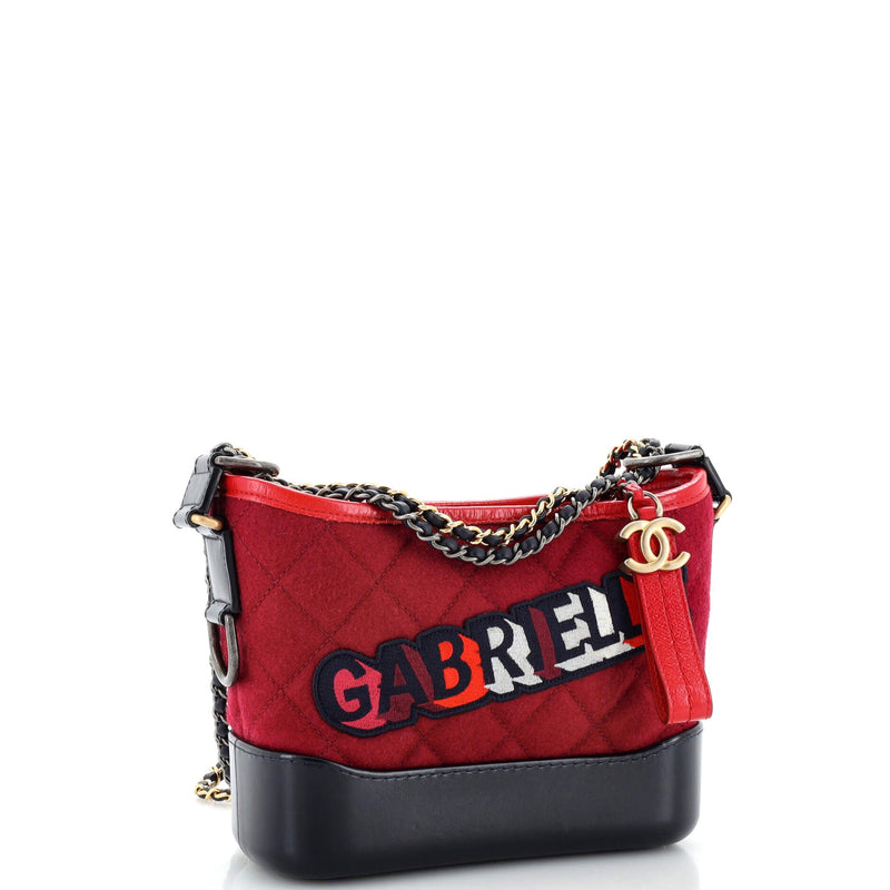 Chanel Gabrielle Logo Hobo Quilted Felt