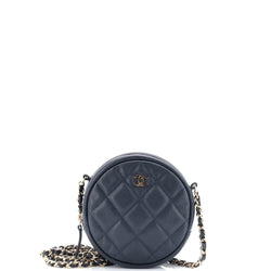 Chanel Round Clutch With Chain Quilted