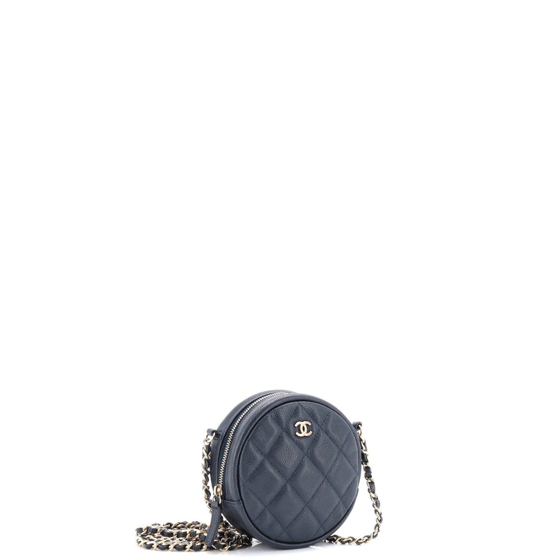 Chanel Round Clutch With Chain Quilted