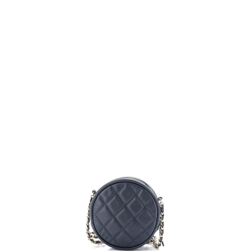 Chanel Round Clutch With Chain Quilted