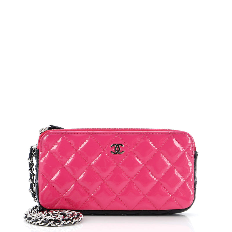 Chanel Double Zip Clutch With Chain