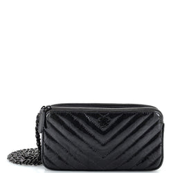 Chanel So Black Double Zip Clutch With