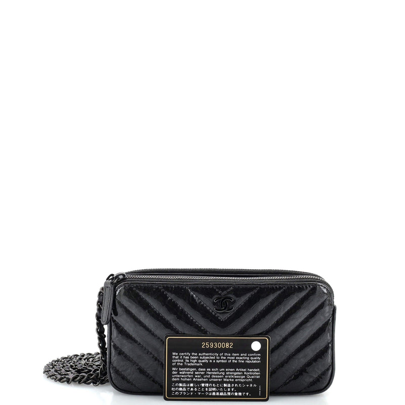 Chanel So Black Double Zip Clutch With