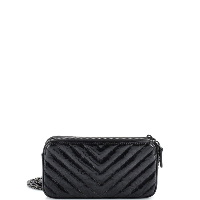 Chanel So Black Double Zip Clutch With