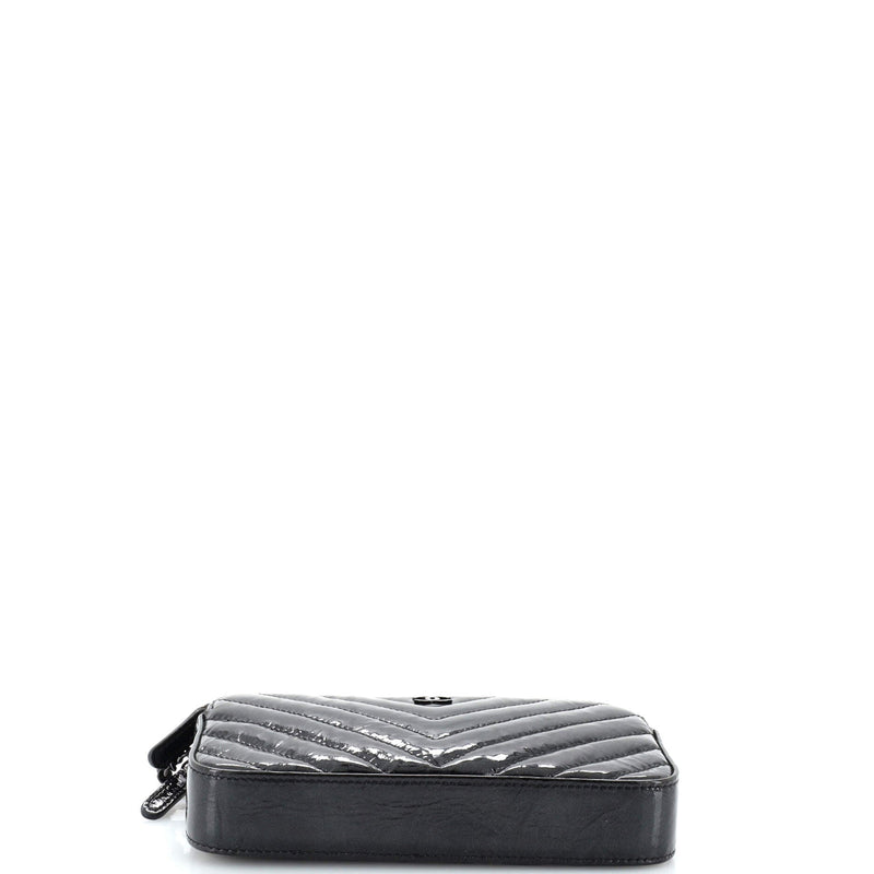 Chanel So Black Double Zip Clutch With