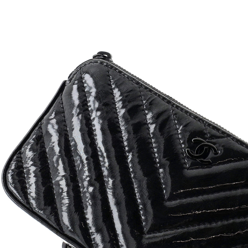 Chanel So Black Double Zip Clutch With