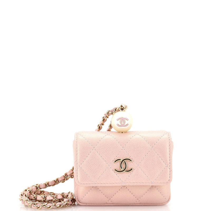 Chanel Cc Pearl Coin Card Holder With