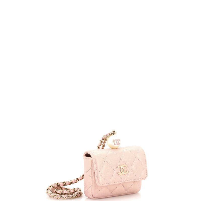 Chanel Cc Pearl Coin Card Holder With