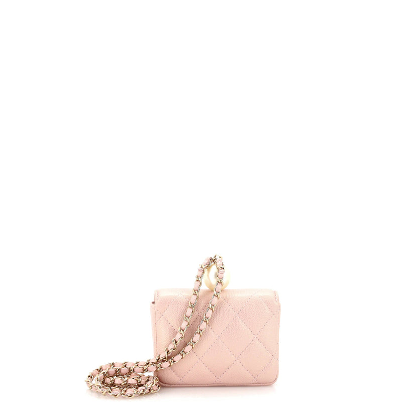 Chanel Cc Pearl Coin Card Holder With