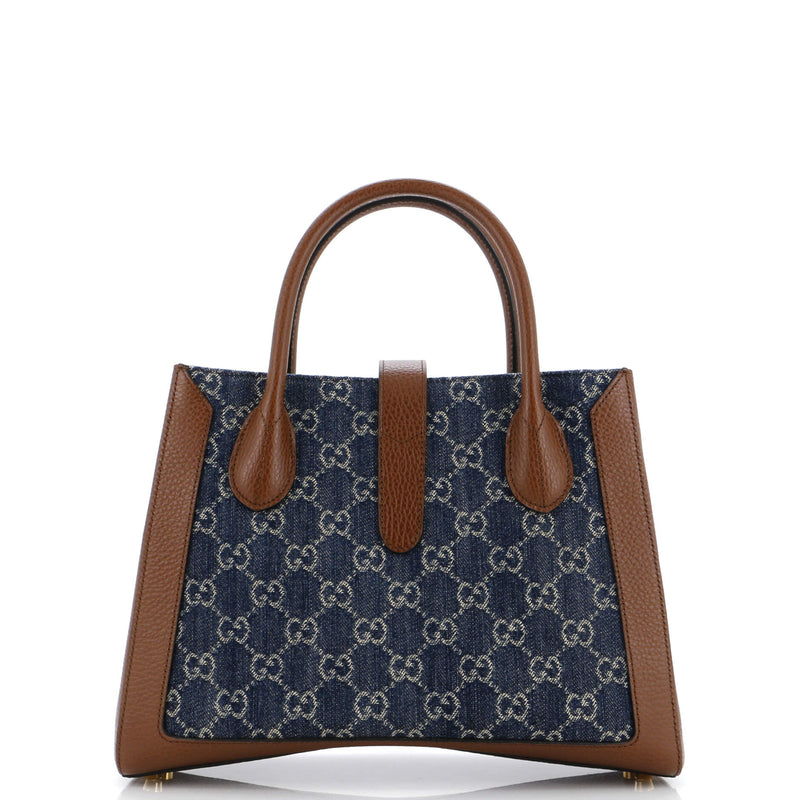 Gucci Jackie Tote Gg Denim And Leather