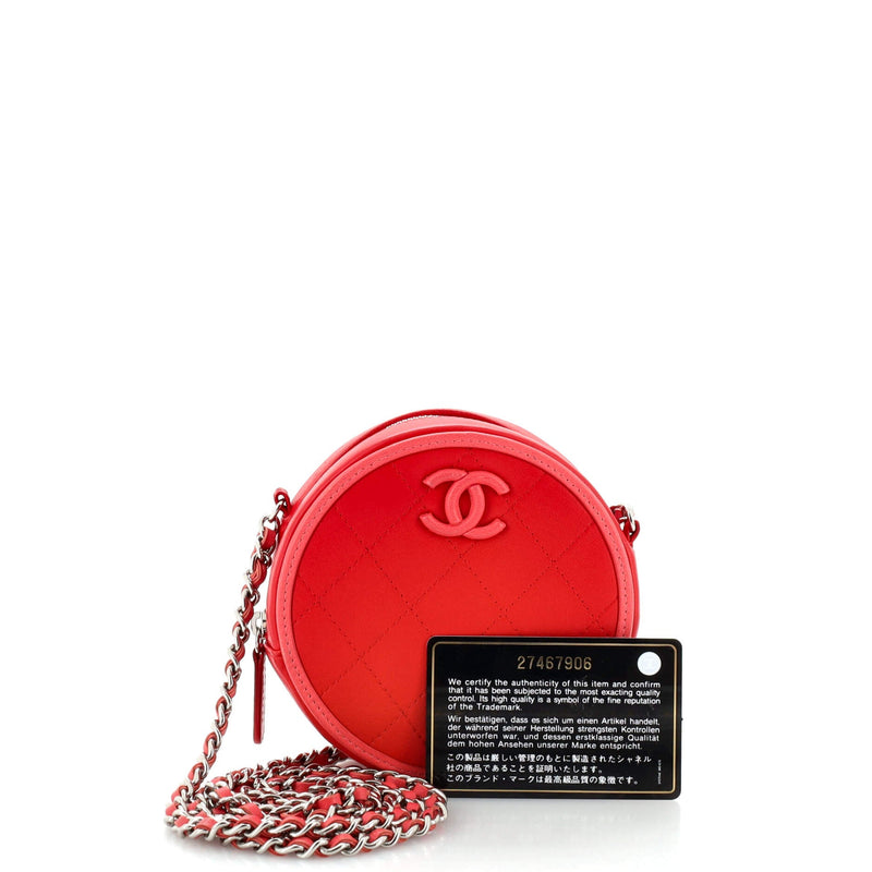 Chanel Color Pop Round Clutch With Chain