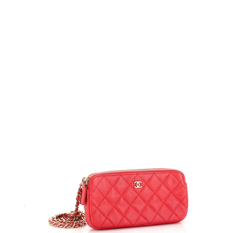 Chanel Double Zip Clutch With Chain