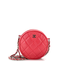 Chanel Round Clutch With Chain Quilted