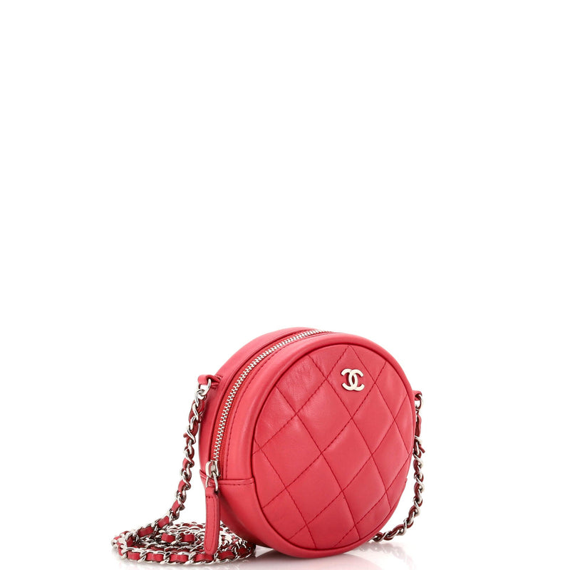 Chanel Round Clutch With Chain Quilted