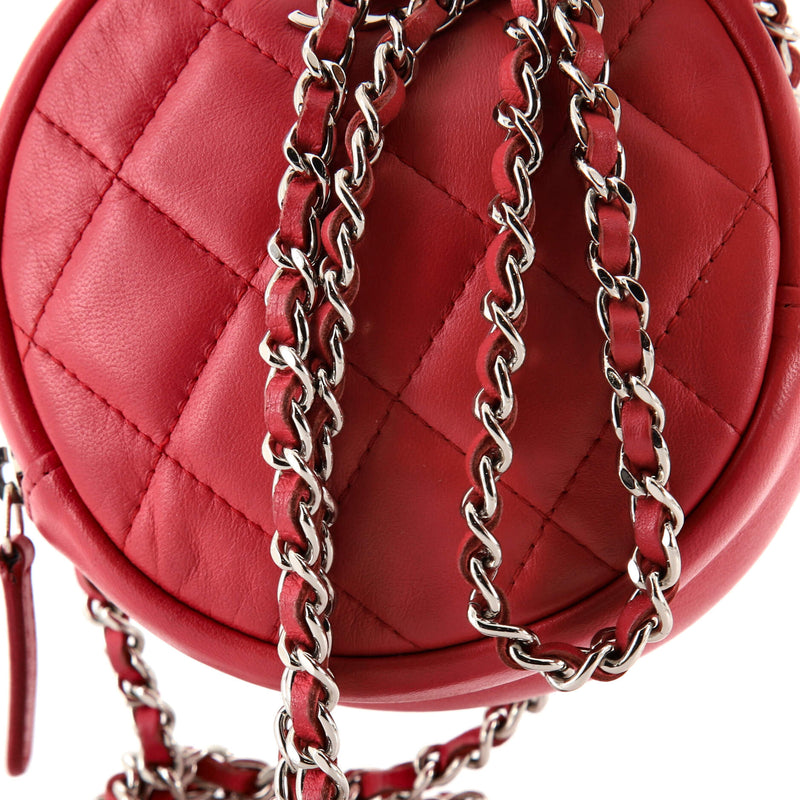 Chanel Round Clutch With Chain Quilted