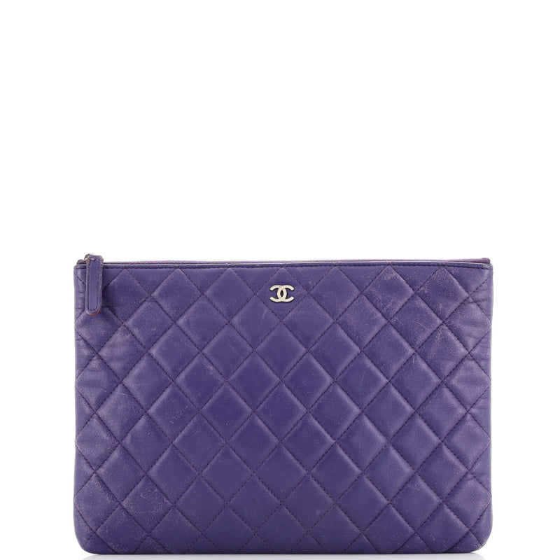 Chanel O Case Clutch Quilted Lambskin